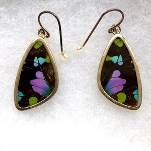 Butterfly Wing Silver Dangle earrings
